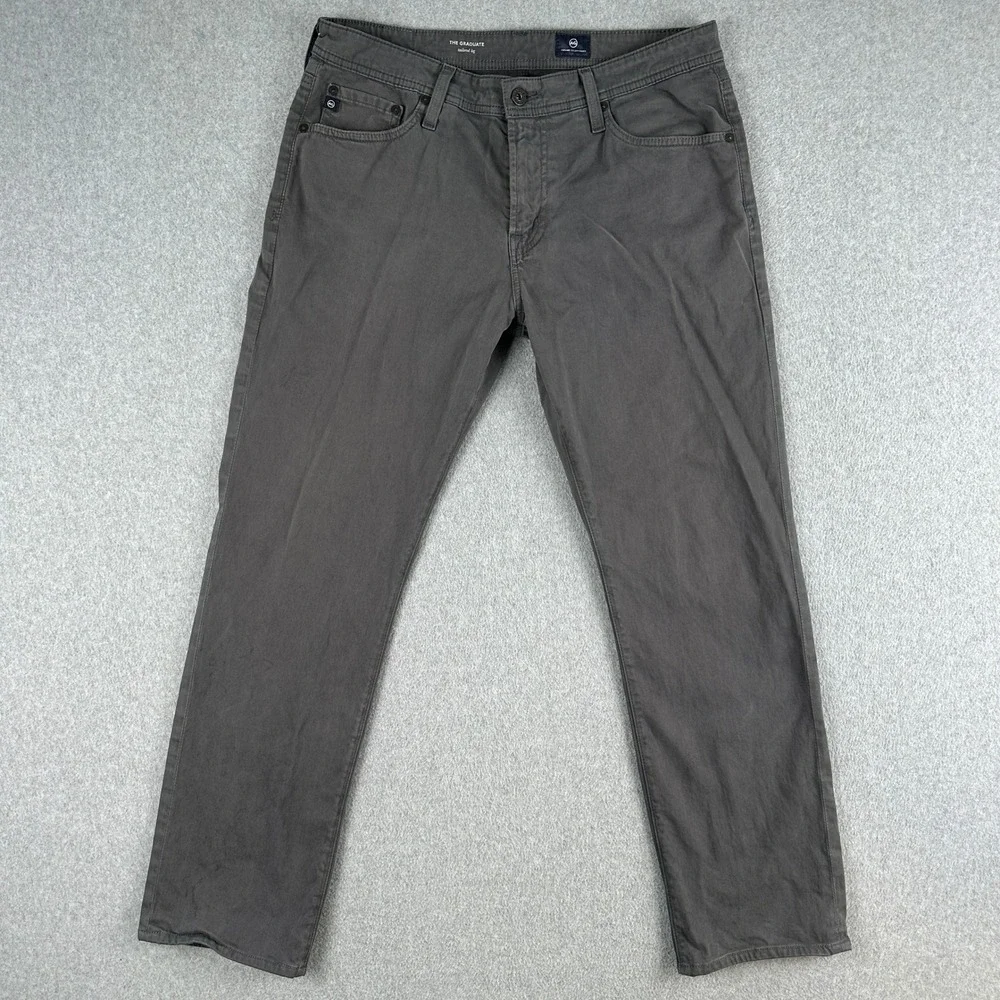 AG Adriano Goldschmied Pants Mens 33x34 Gray The Graduate Tailored‎ Leg Chino
